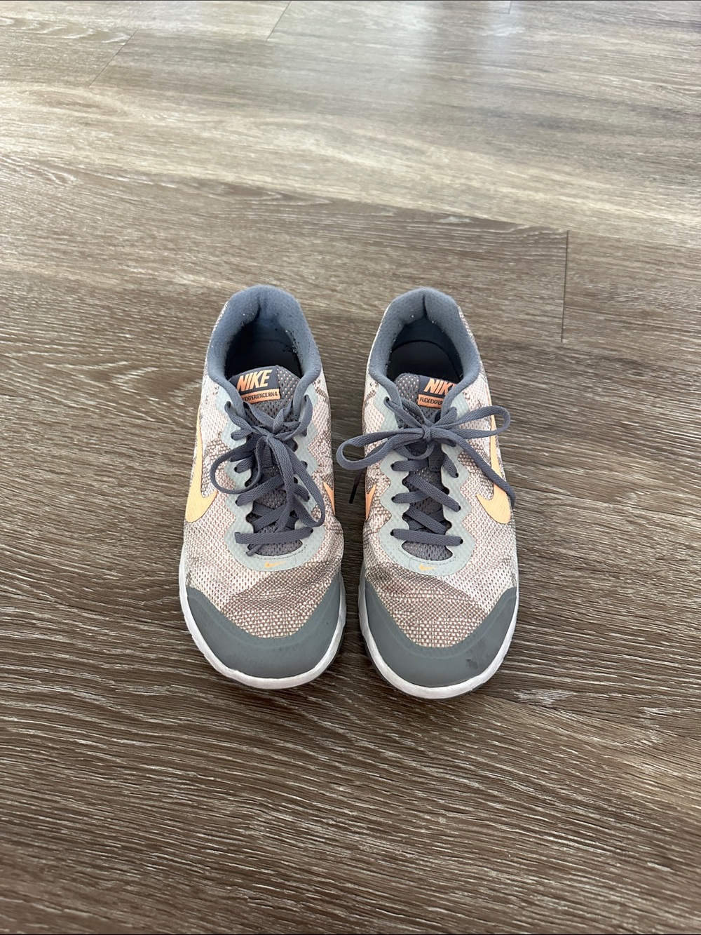 Nike Grey and Peach Lace-Up Sneakers